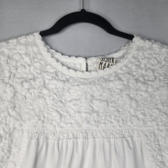 Sister Mary White Dress Size Large 100% Cotton Sleeveless Midi - Picture 7 of 16